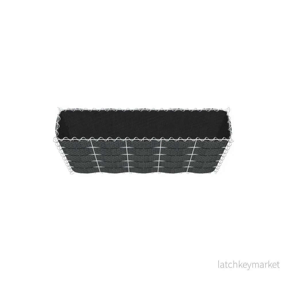 Grön gabion med fleece & insynsskydd 100 cm x 50 cm x 20 cm (L x H x D), maskstorlek 10 cm x 10 cm, spiral - Bild 3