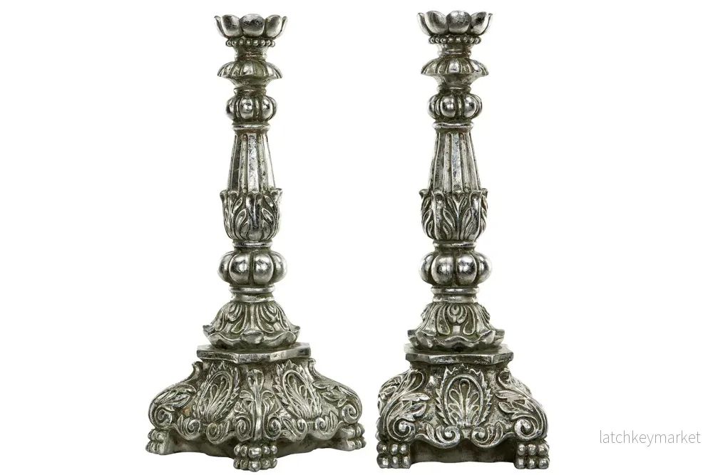 Ljusstake Enya Antik Silver Poly 17x47cm 1st HH Ljusstake Enya Antik Silver Poly 17x47cm 1st HH