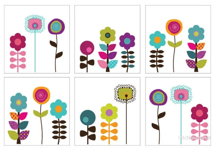 Kakeldekor retroblommor 1 - Bild 2