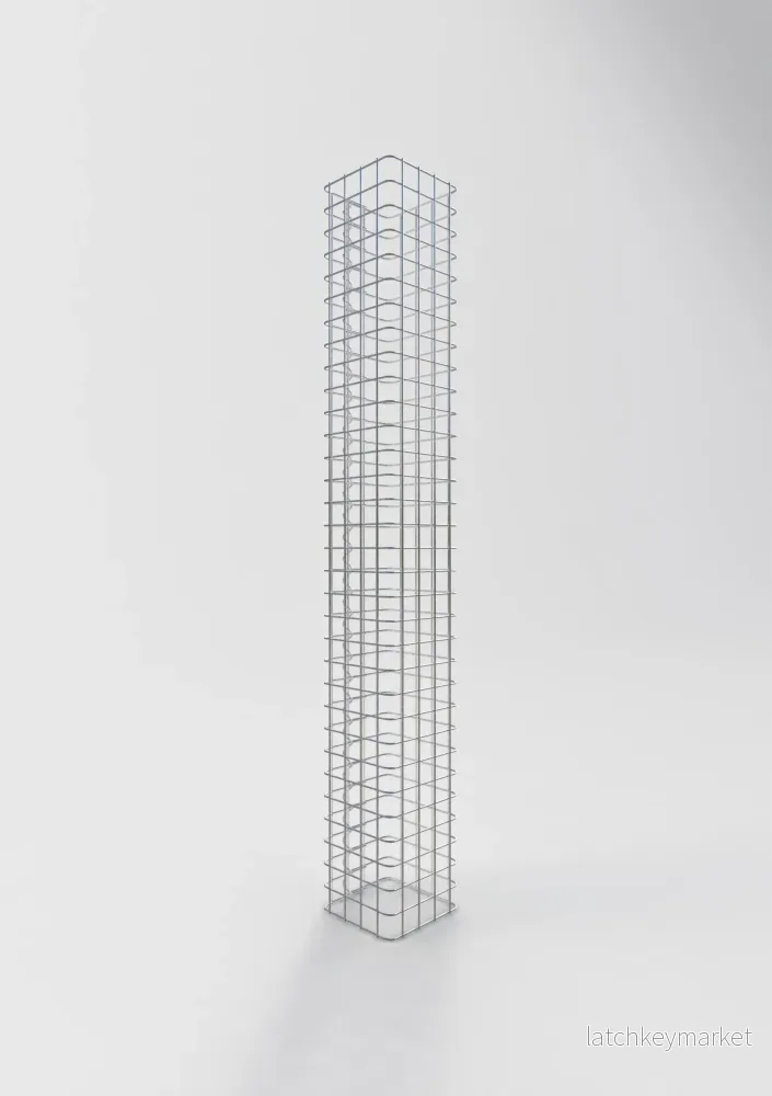 Gabionpelare, kvadrat 22 cm x 22 cm, 160 cm hög, MW 5 cm x 5 cm - Bild 2