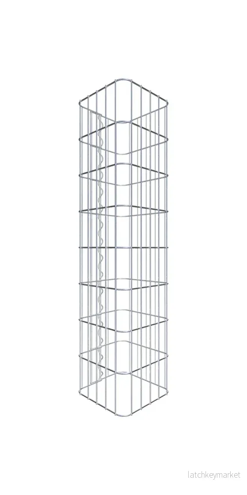 Gabionpelare fyrkant 27 cm x 27 cm, 80 cm hög, MW 5 cm x 10 cm Gabionpelare fyrkant 27 cm x 27 cm, 80 cm hög, MW 5 cm x 10 cm
