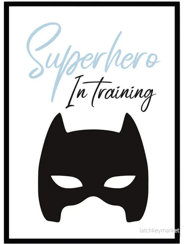 Barntavla - Superhero blå