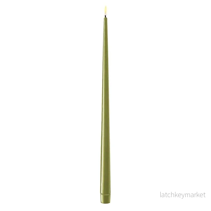 Middagsljus Led, De Luxe Home Art, 38 cm Olivgrön, 2-pack Middagsljus Led, De Luxe Home Art, 38 cm Olivgrön, 2-pack