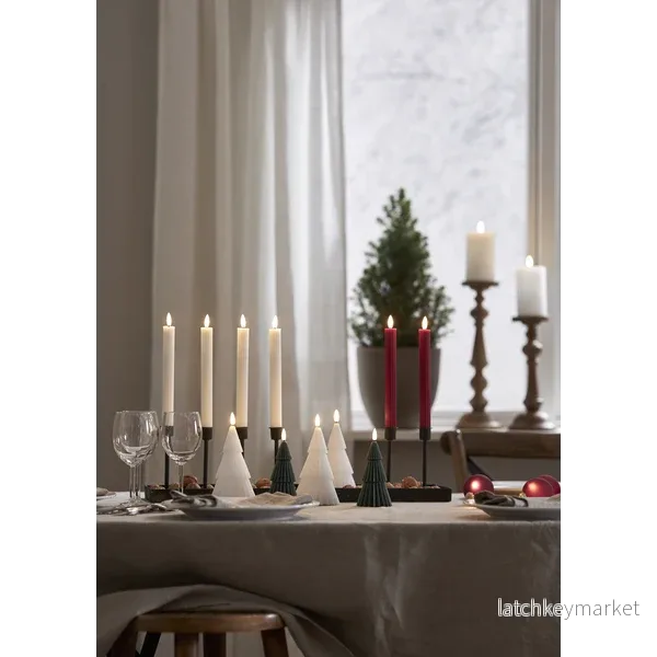 Batteridrivet LED Antikljus 2-pack Flamme Stripe 25 cm Röd - Bild 2