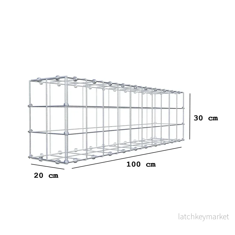 Gabion 100 cm x 30 cm x 20 cm (L x H x D), maskstorlek 10 x 10 cm, spiralring - Bild 2