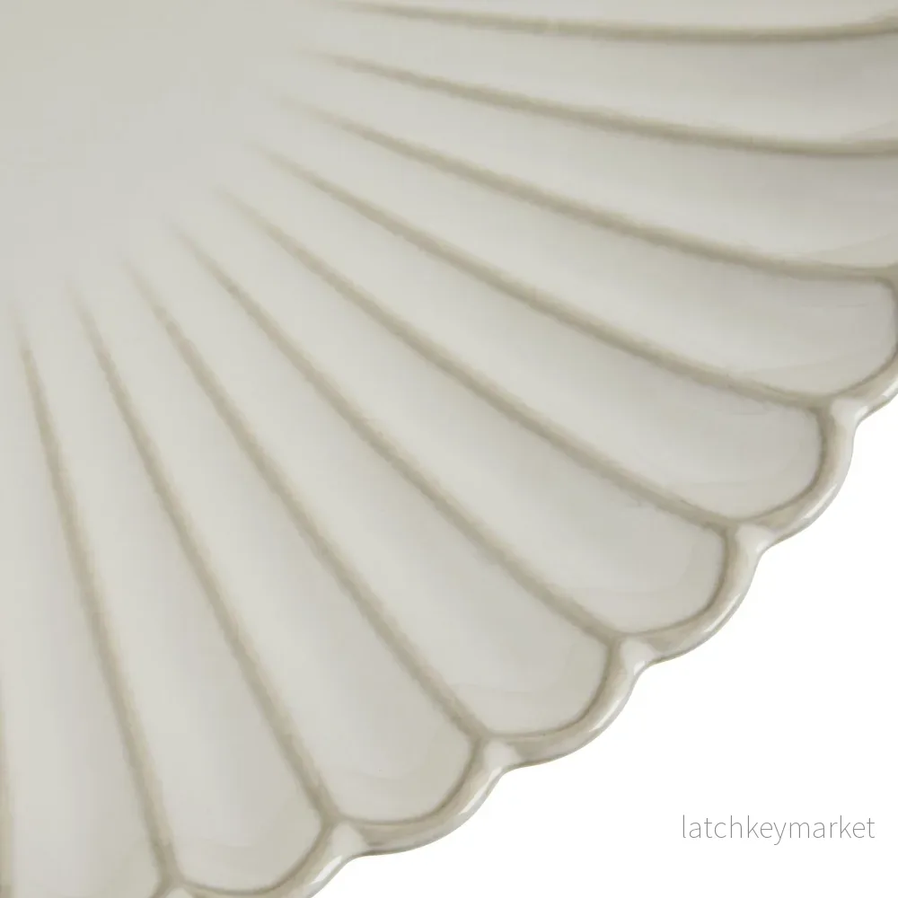 Camille tårtfat 27x27 cm. Off White - Bild 3