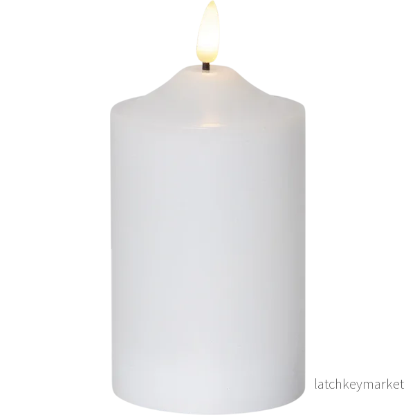 Batteridrivet LED Blockljus Flamme Top Vit 15 cm Batteridrivet LED Blockljus Flamme Top Vit 15 cm