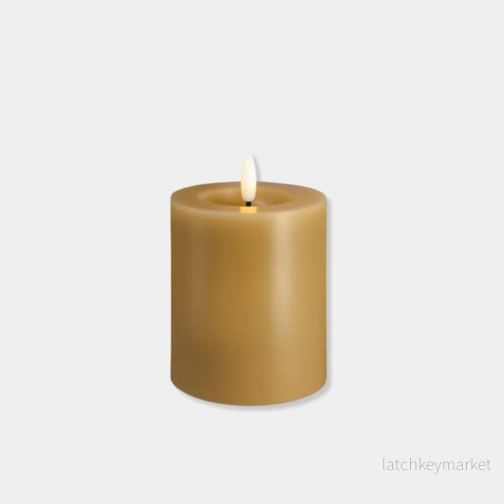 Blockljus LED Honey Mustard (olika storlekar)