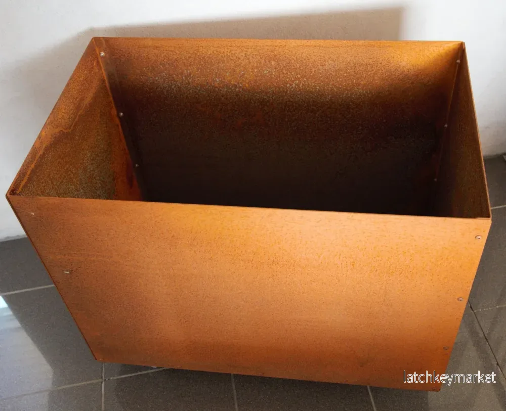 Corten Kruka m Botten 300x300x400 - Bild 2