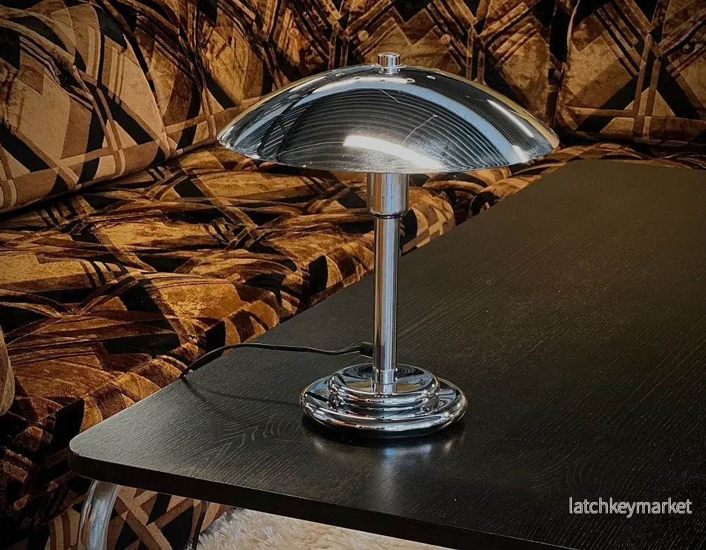 Space Age Chrome Bordslampa France 70/80-tal Vintage Aluminor Retro - Bild 3