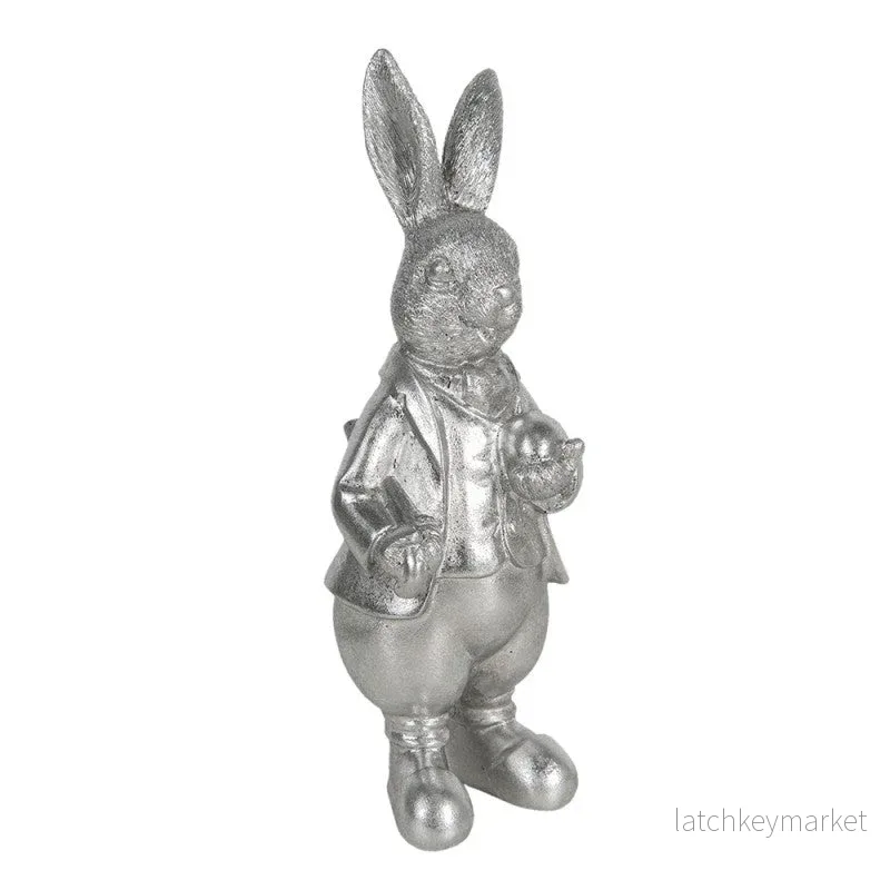 Påskdekoration Kanin 22 Cm Silverfärgad REA Påskdekoration Kanin 22 Cm Silverfärgad REA