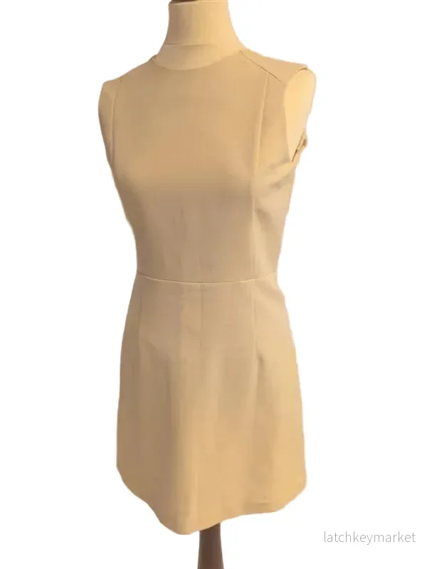 MNG Suit – Ärmlös klänning i ljus beige, S
