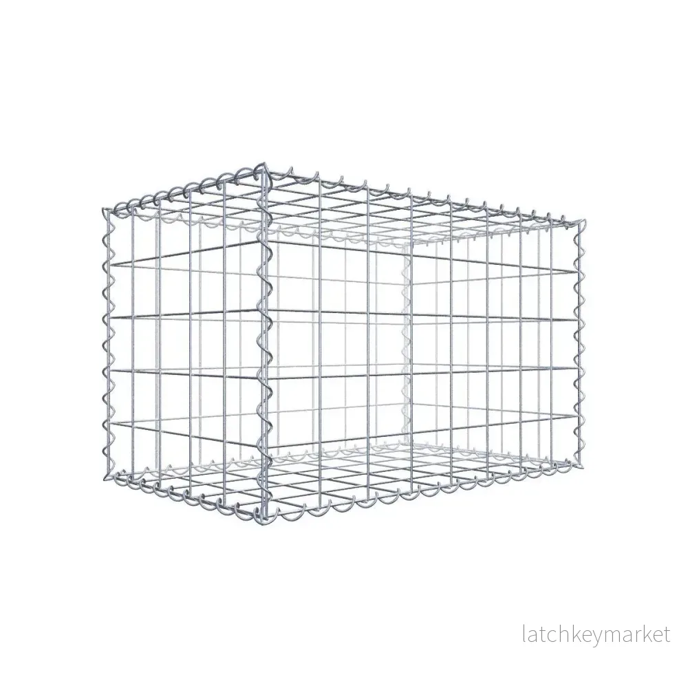 Gabion 80 cm x 50 cm x 50 cm (L x H x D), maskstorlek 10 cm x 10 cm, spiral