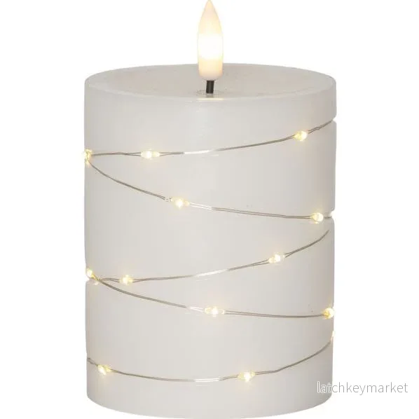 Batteridrivet LED Blockljus Flamme Dew 12,5 cm Batteridrivet LED Blockljus Flamme Dew 12,5 cm