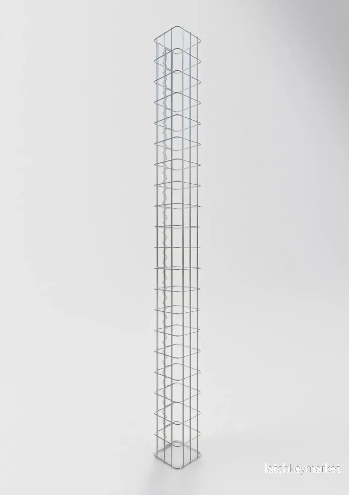 Gabionpelare kvadrat 17 cm x 17 cm, 200 cm höjd, MW 5 cm x 10 cm - Bild 2