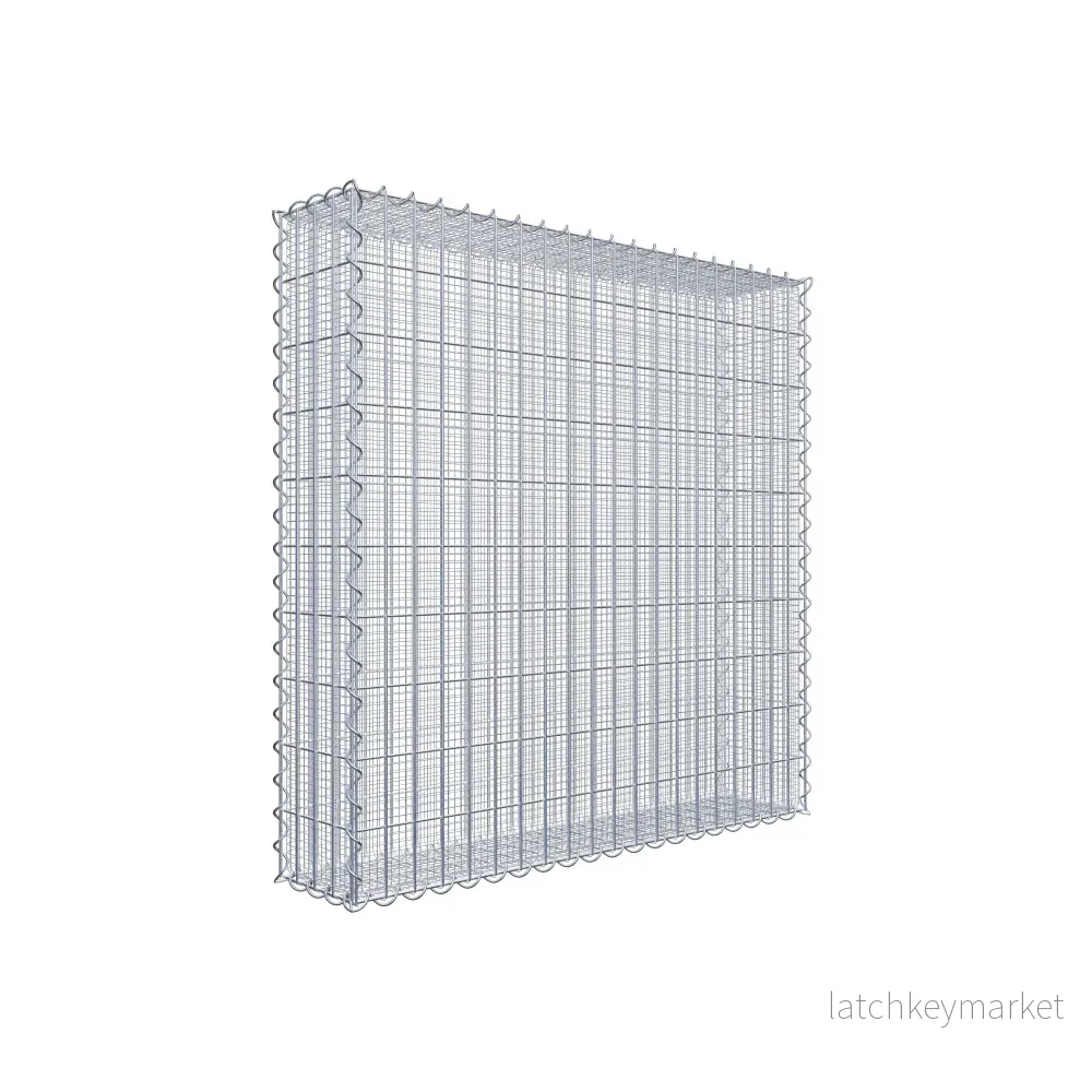 Sandgabion 100 cm x 100 cm x 20 cm (L x H x D), maskstorlek 5 cm x 10 cm, spiral