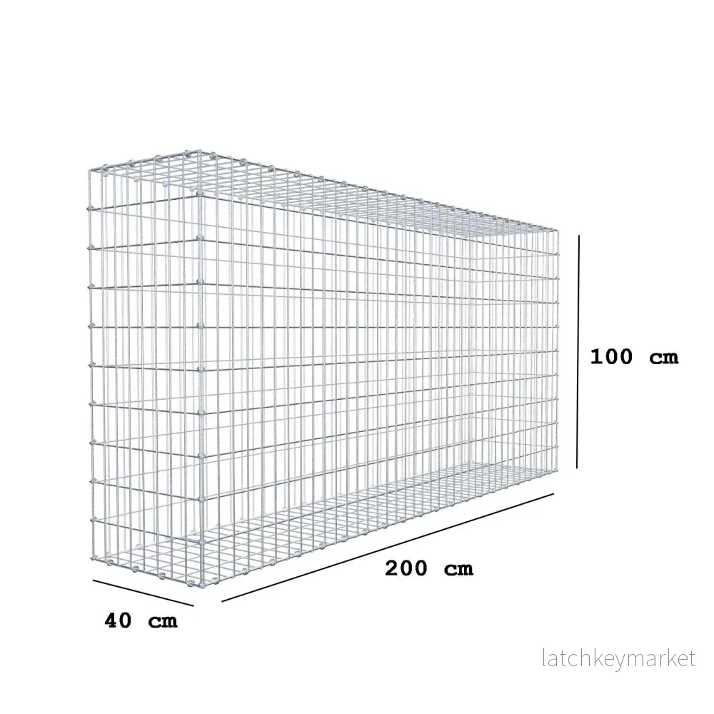 Gabion 200 cm x 100 cm x 40 cm (L x H x D), maskstorlek 5 x 10 cm, spiralring - Bild 2