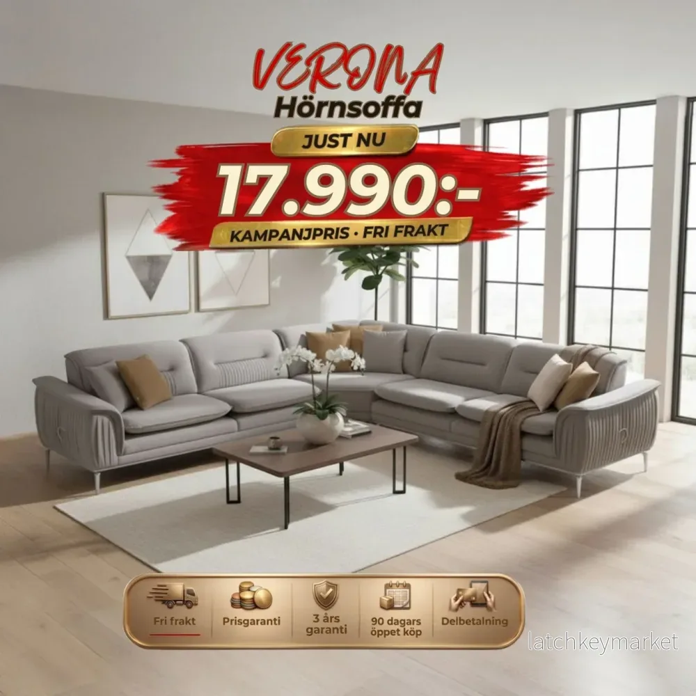 💥Verona Hörnsoffa⏳Komfort i toppklass | Endast 6 kvar 💥Verona Hörnsoffa⏳Komfort i toppklass | Endast 6 kvar