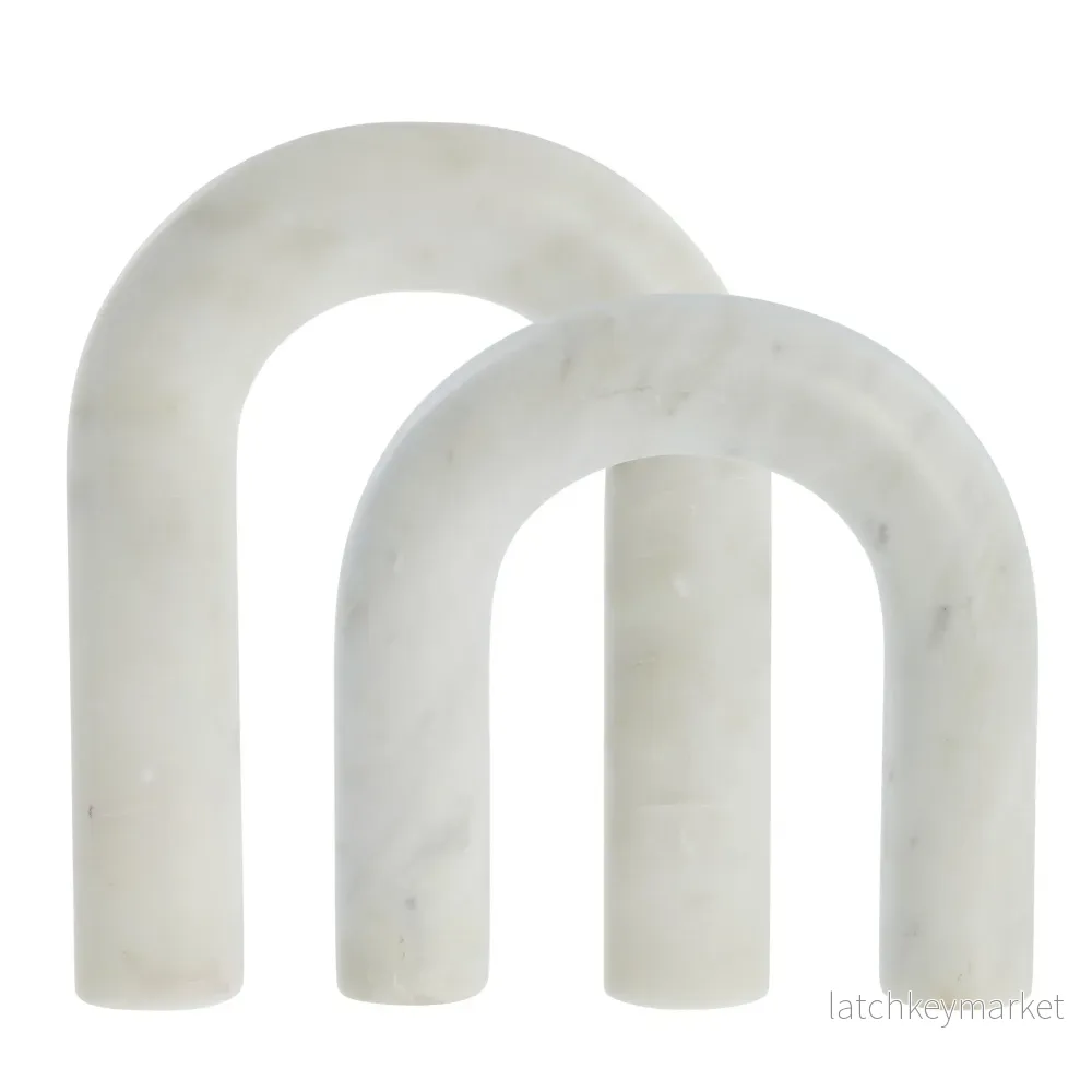 Ellia 2x bogstøtter H25,5 cm. vit marmor Ellia 2x bogstøtter H25,5 cm. vit marmor