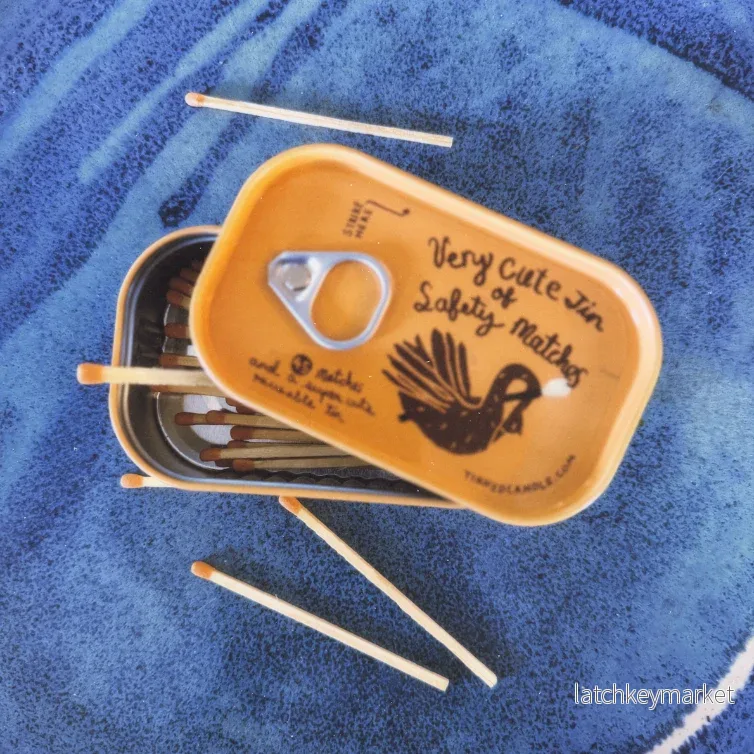 Very Cute Tin of Safety Matches (Orange) Collectable