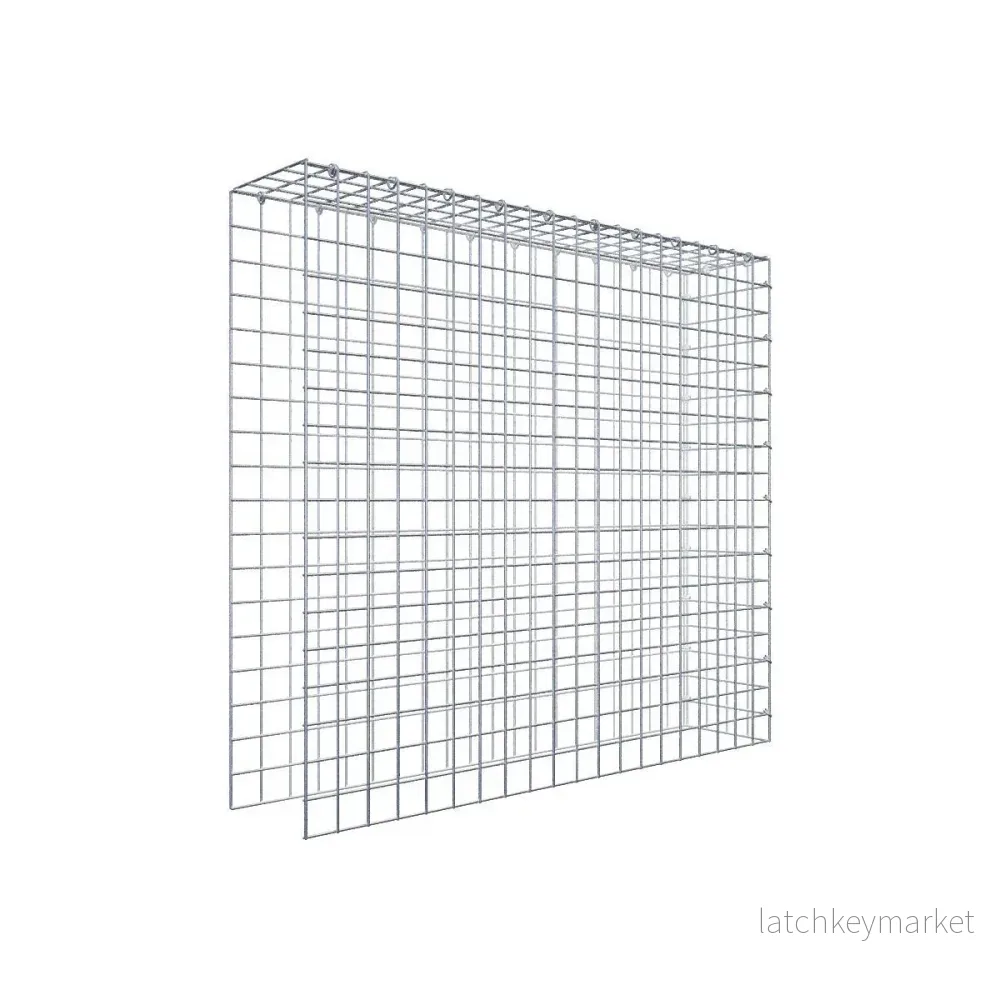 Typ 4 påbyggnadsgabion 100 cm x 90 cm x 20 cm (L x H x D), maskstorlek 5 cm x 5 cm, C-ring