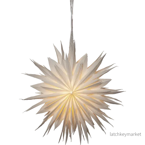 Adventsstjärna Pappersstjärna återvunnen bomull .60 cm vit Adventsstjärna Pappersstjärna återvunnen bomull .60 cm vit