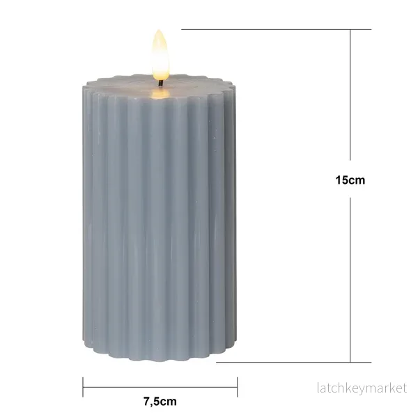 Batteridrivet LED Blockljus Flamme Stripe Blå 15 cm - Bild 2
