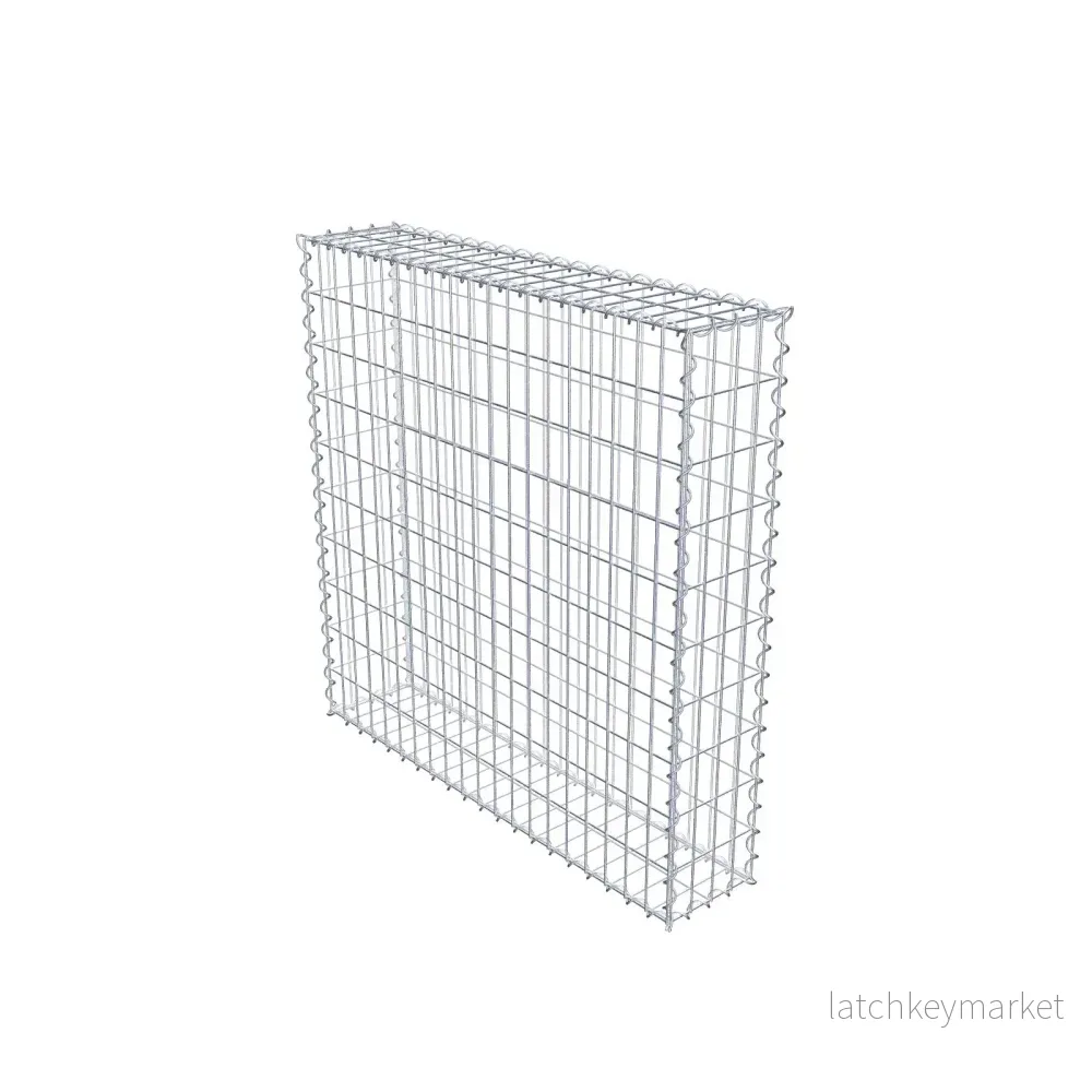 Gabion 100 cm x 100 cm x 20 cm (L x H x D), maskstorlek 5 cm x 10 cm, spiral Gabion 100 cm x 100 cm x 20 cm (L x H x D), maskstorlek 5 cm x 10 cm, spiral