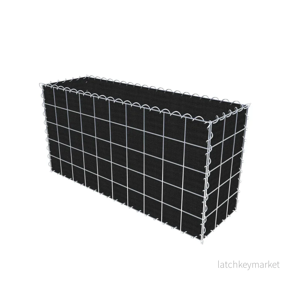 Grön gabion med fleece 100 cm x 50 cm x 30 cm (L x H x D), maskstorlek 10 cm x 10 cm, spiral - Bild 2
