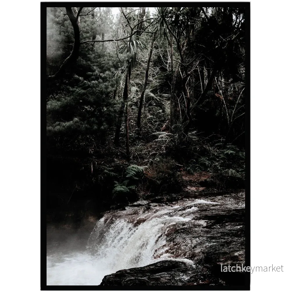 Poster Forest waterfall Poster Forest waterfall