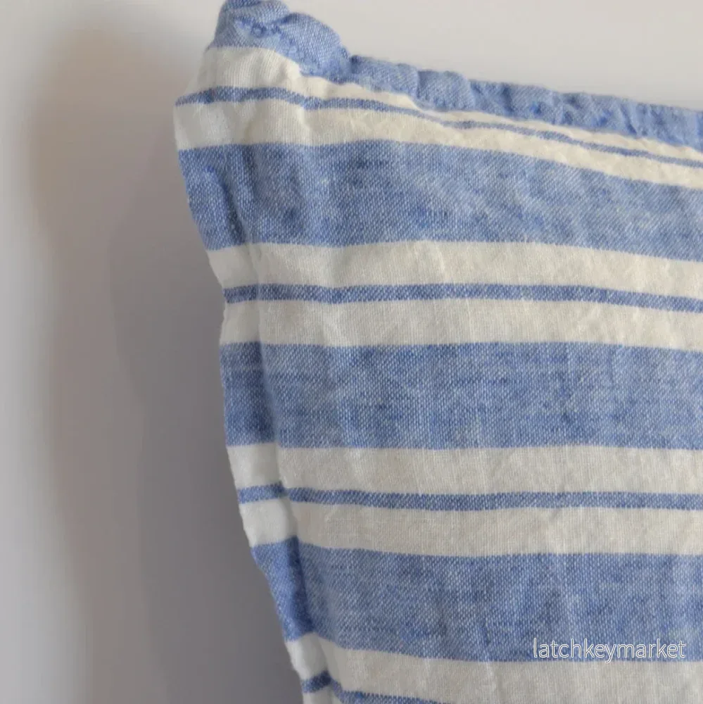 French Cushion Cover Large Blue Stripes - Bild 3