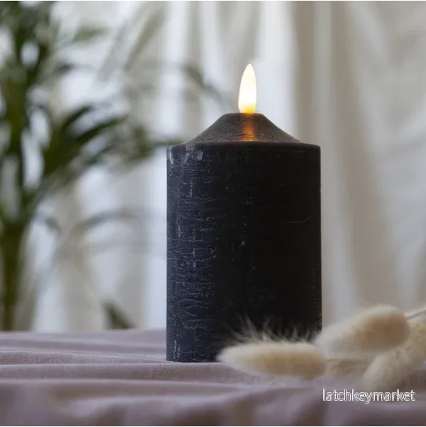 Blockljus LED Flamme Svart - Bild 2