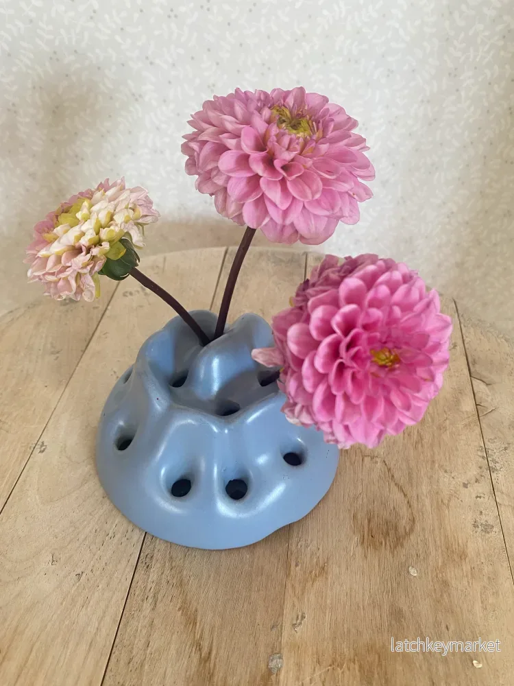 Blomsterfakir i himmelsblå keramik - Uppsala Ekeby - Bild 3