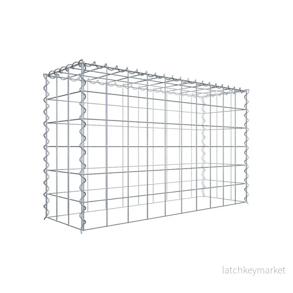 Påväxt gabion typ 3 100 cm x 60 cm x 30 cm (L x H x D), maskstorlek 10 cm x 10 cm, spiral