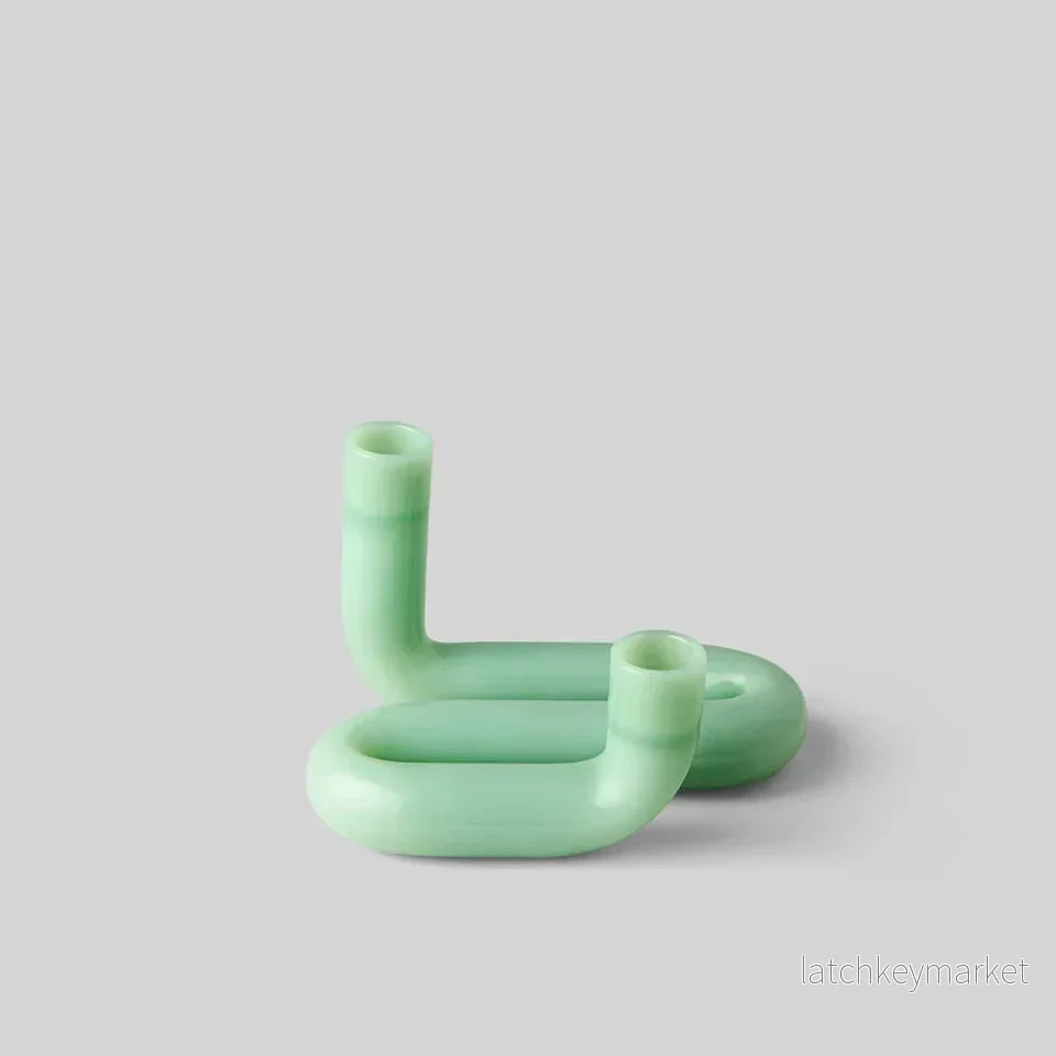 Wave Candle Holder Milky Jade Wave Candle Holder Milky Jade