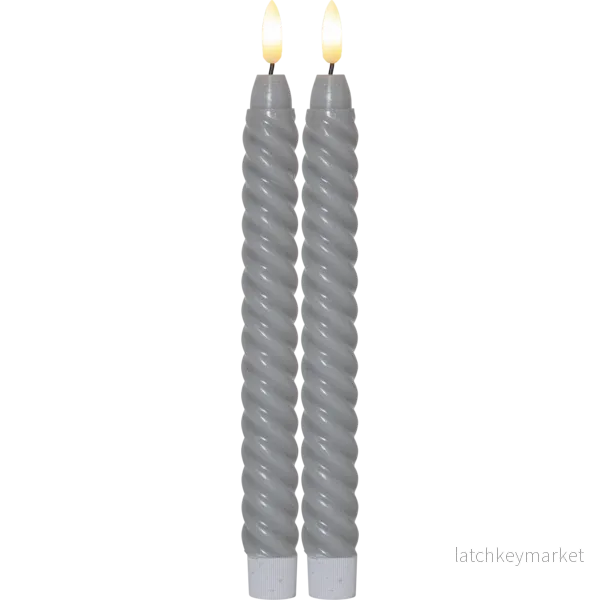 Stearinlys LED Antikklys 2-pack Swirl 25 cm Stearinlys LED Antikklys 2-pack Swirl 25 cm