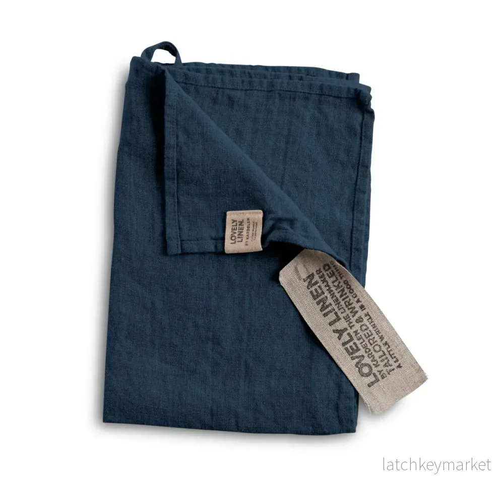 Linnehandduk Lovely Midnight Blue Linnehandduk Lovely Midnight Blue