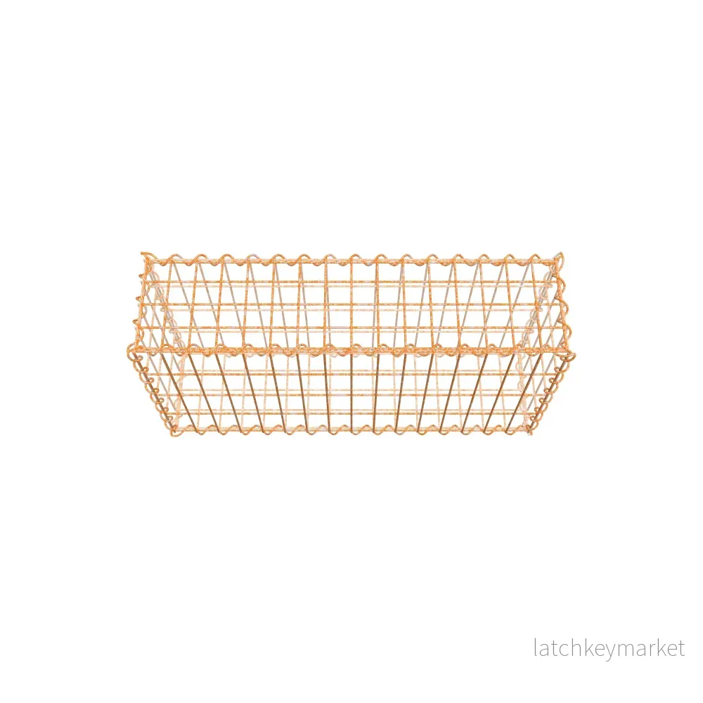 Rostig gabion 80 cm x 40 cm x 20 cm (L x H x D), maskstorlek 5 cm x 10 cm, spiral - Bild 3