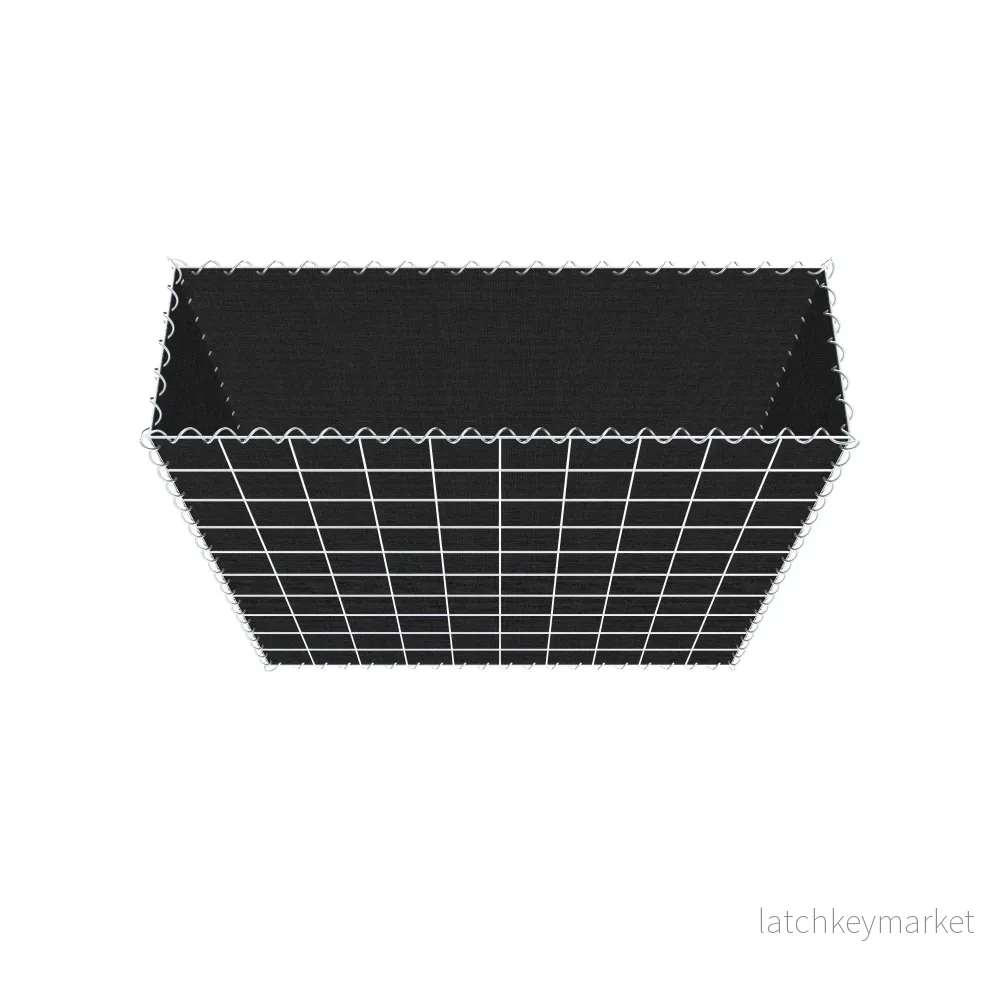 Grön gabion med fleece 100 cm x 100 cm x 30 cm (L x H x D), maskstorlek 10 cm x 10 cm, spiral - Bild 3