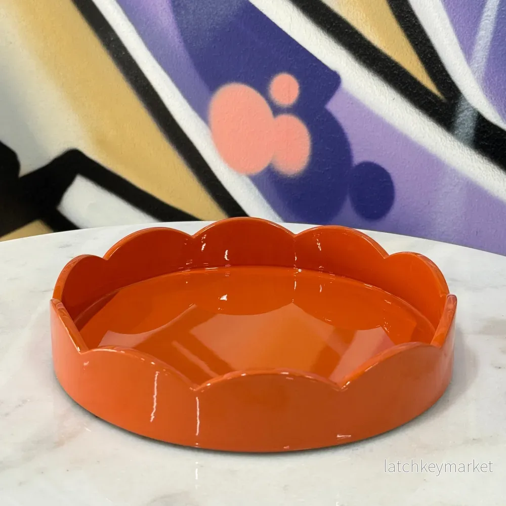 Scalloped Small Round Tray Orange - Bild 2