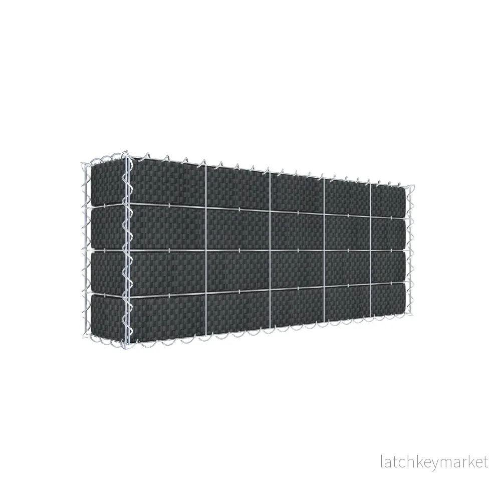 Grön gabion med fleece & insynsskydd 100 cm x 40 cm x 20 cm (L x H x D), maskstorlek 10 cm x 10 cm, spiral Grön gabion med fleece & insynsskydd 100 cm x 40 cm x 20 cm (L x H x D), maskstorlek 10 cm x 10 cm, spiral