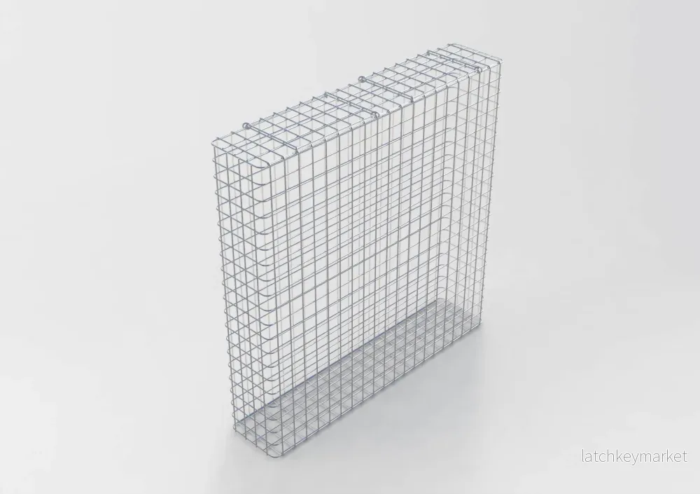 Varmförzinkad gabion 102 cm x 102 cm x 22 cm, maskstorlek 5 cm x 5 cm, helsvetsad Varmförzinkad gabion 102 cm x 102 cm x 22 cm, maskstorlek 5 cm x 5 cm, helsvetsad
