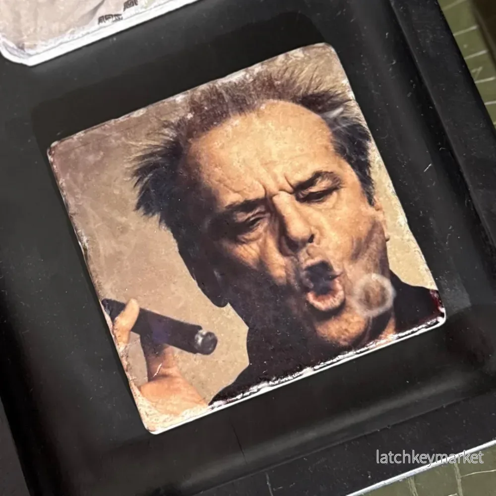 Glasunderlägg marmor Jack Nicholson