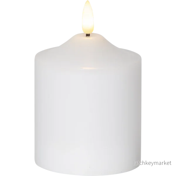 Batteridrivet LED Blockljus Flamme Top Vit 12 cm Batteridrivet LED Blockljus Flamme Top Vit 12 cm