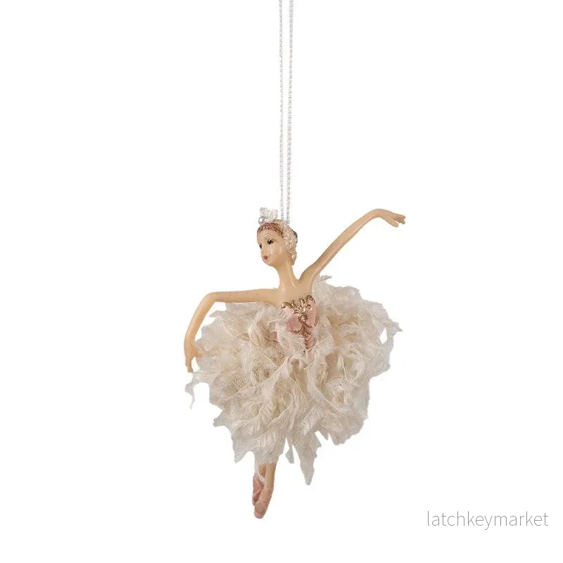 Julgranspynt Ballerina 15 cm Rosa Beige Polyresin  REA