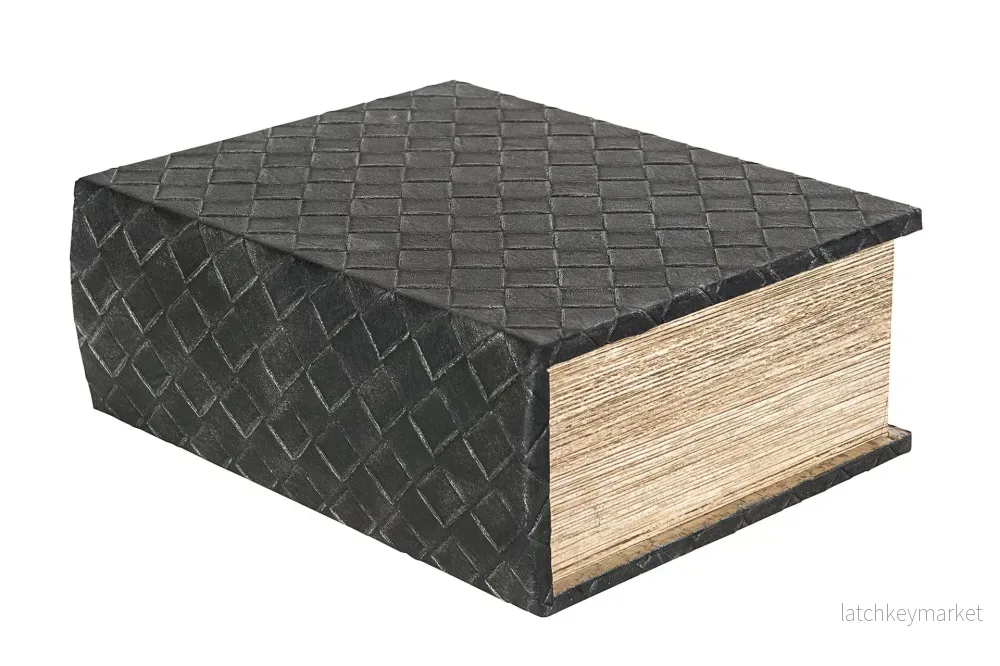 Vinställ Boklåda Vinbox Flätad Läder 30x23x11,5cm HH - Bild 2