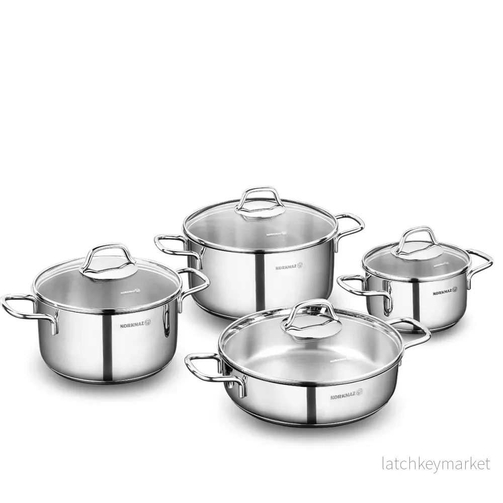 Korkmaz Perla Induction Stell Cookware Fours Set
