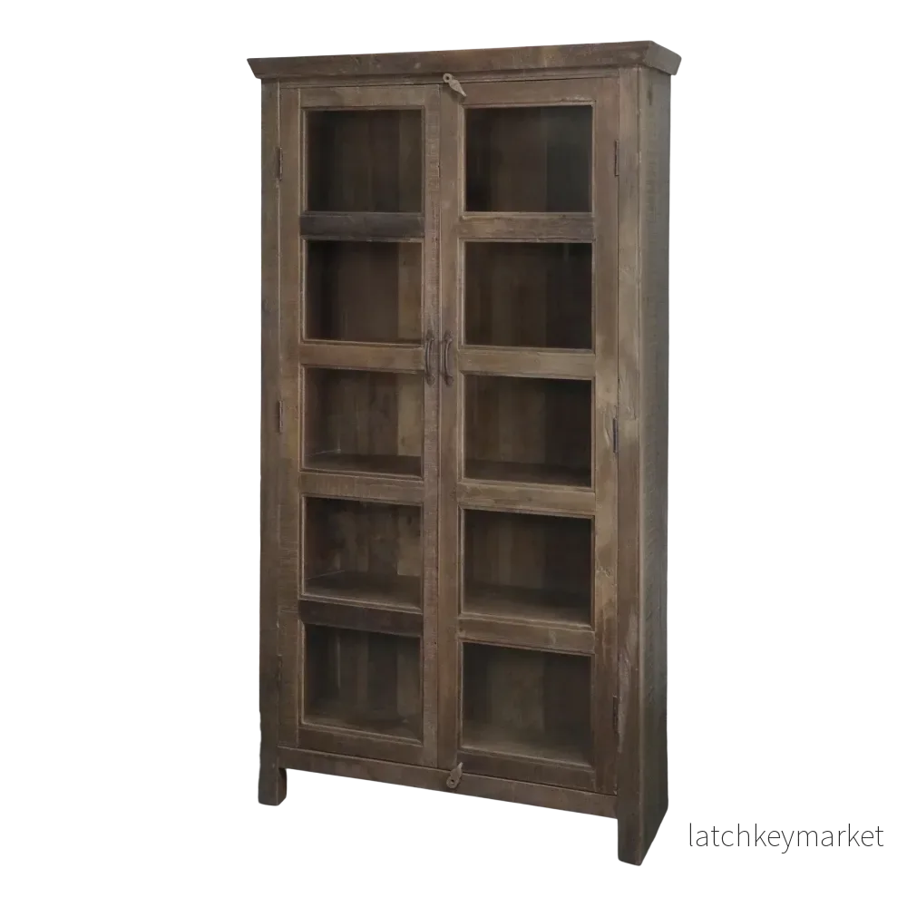 Chic Antique Återvunnet trä Vitrinskåp H185/L100/B40 cm natur Chic Antique Återvunnet trä Vitrinskåp H185/L100/B40 cm natur