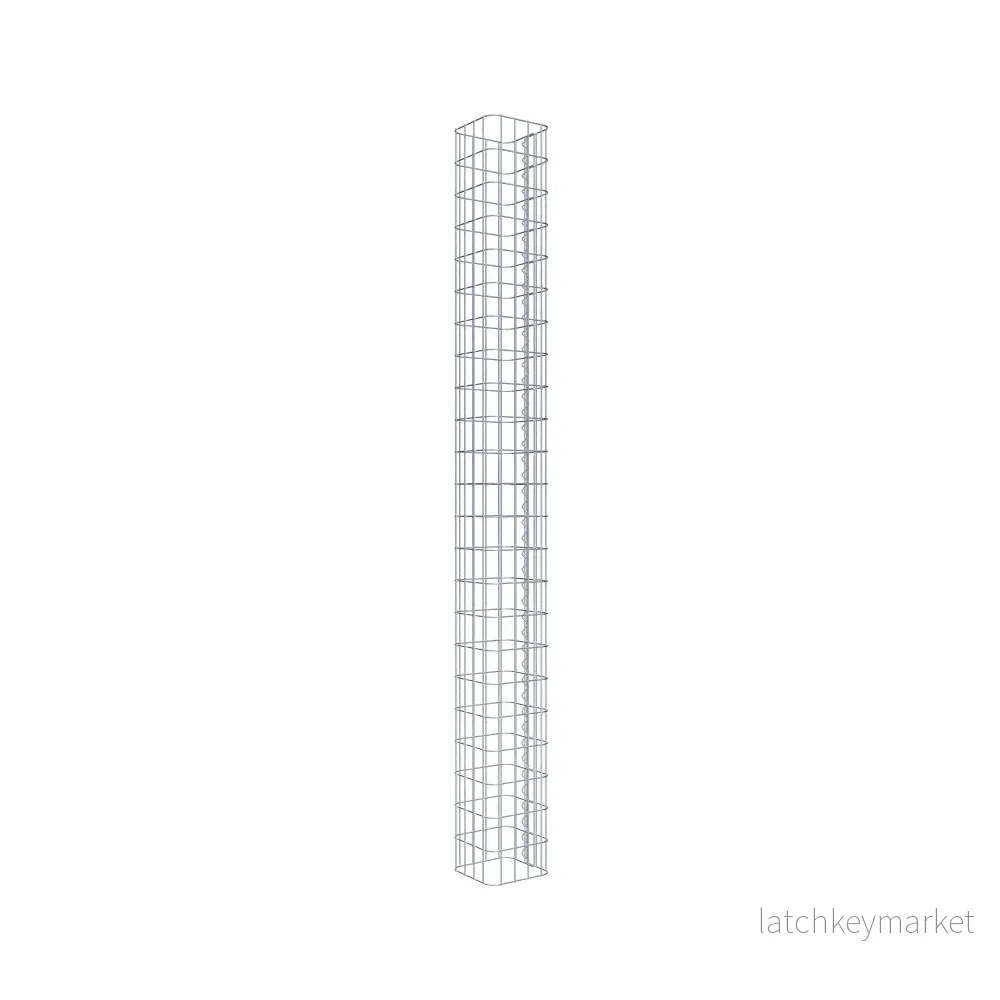Gabionpelare, kvadrat 22 cm x 22 cm, 230 cm hög, MW 5 cm x 10 cm - Bild 3