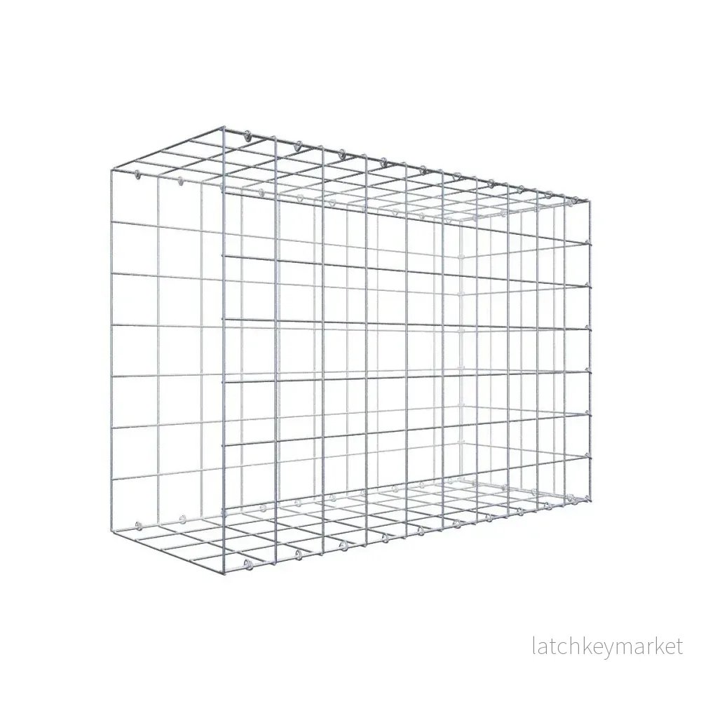 Typ 2 påbyggnadsgabion 100 cm x 70 cm x 40 cm (L x H x D), maskstorlek 10 cm x 10 cm, C-ring